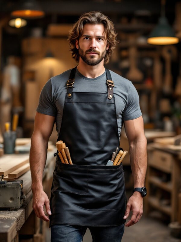 carver's apron in leather