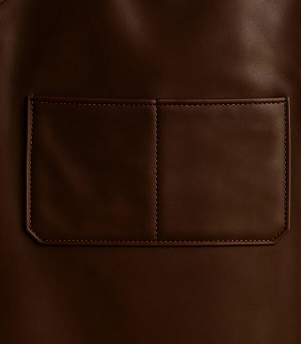 detailed pocket stitching of leather apron