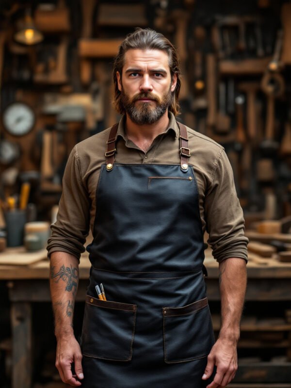 welding leather apron in black color