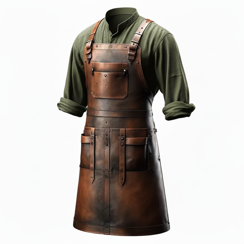 brownish leather apron for blacksmiths