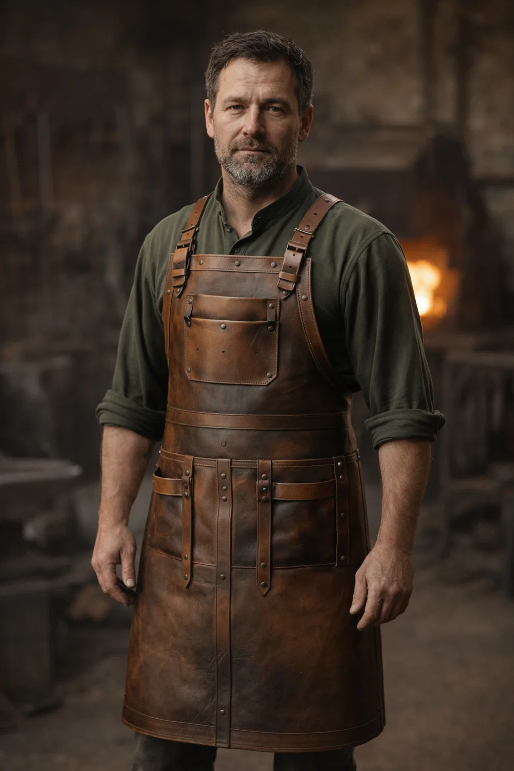 leather apron worn by blacksmiths