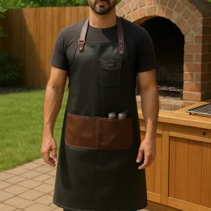 a grill enthusiast wearing apron
