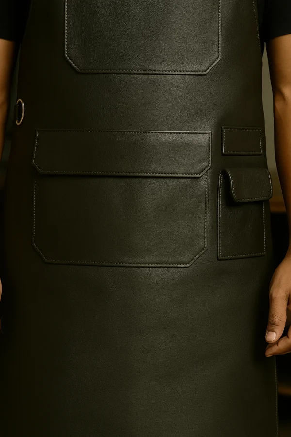 closeup of the carpenter leather apron